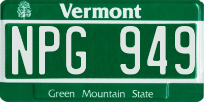 VT license plate NPG949