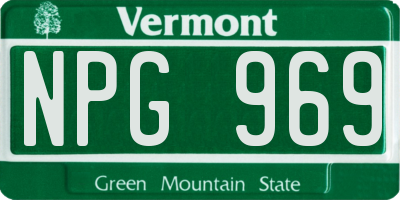 VT license plate NPG969