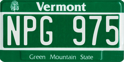 VT license plate NPG975