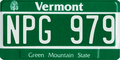 VT license plate NPG979