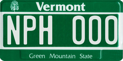 VT license plate NPH000