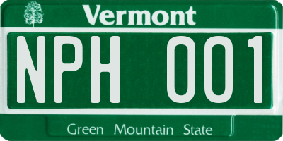 VT license plate NPH001