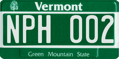 VT license plate NPH002