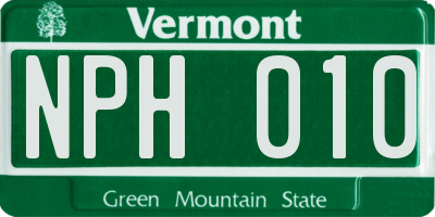 VT license plate NPH010