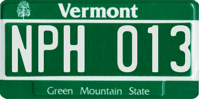 VT license plate NPH013