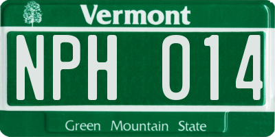 VT license plate NPH014