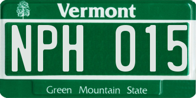 VT license plate NPH015
