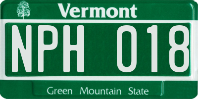 VT license plate NPH018