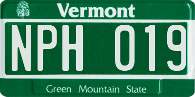VT license plate NPH019