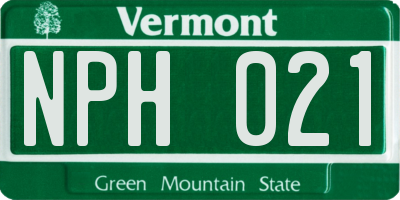 VT license plate NPH021