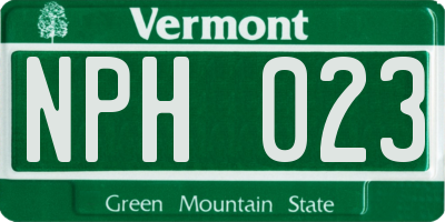 VT license plate NPH023