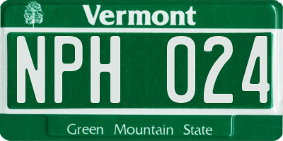 VT license plate NPH024
