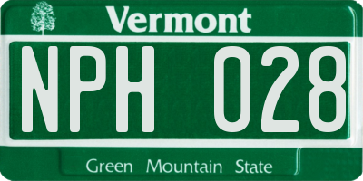 VT license plate NPH028