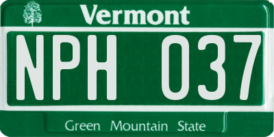 VT license plate NPH037
