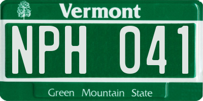 VT license plate NPH041