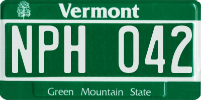 VT license plate NPH042