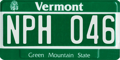 VT license plate NPH046
