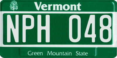 VT license plate NPH048