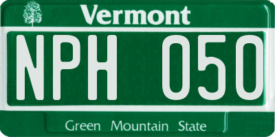 VT license plate NPH050