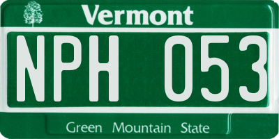 VT license plate NPH053