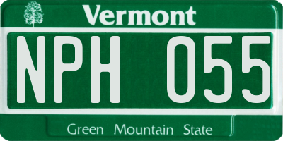 VT license plate NPH055