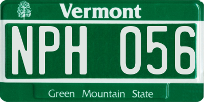 VT license plate NPH056