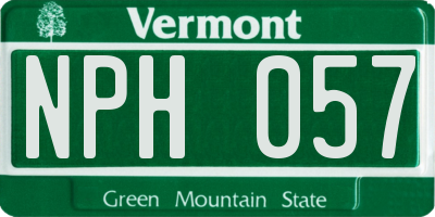 VT license plate NPH057