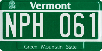 VT license plate NPH061