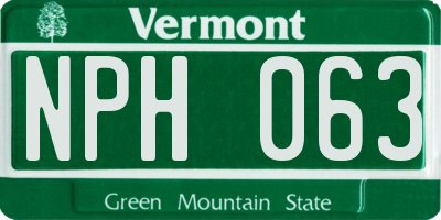 VT license plate NPH063