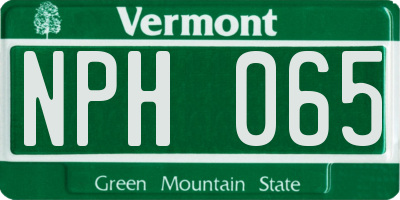 VT license plate NPH065