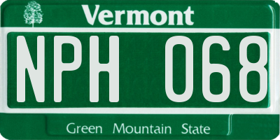 VT license plate NPH068