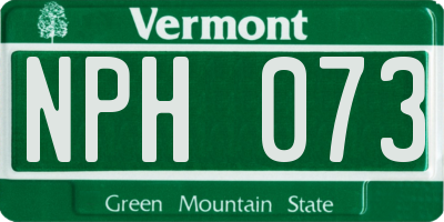 VT license plate NPH073