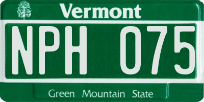 VT license plate NPH075