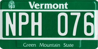 VT license plate NPH076