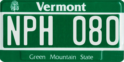 VT license plate NPH080