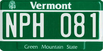 VT license plate NPH081