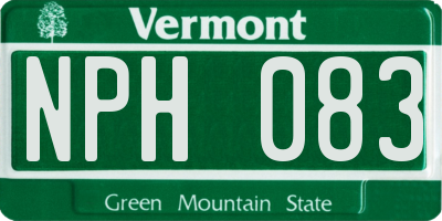 VT license plate NPH083