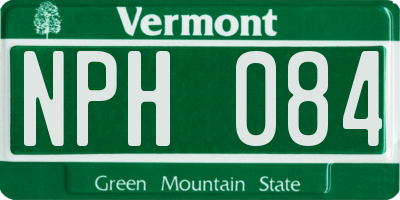 VT license plate NPH084