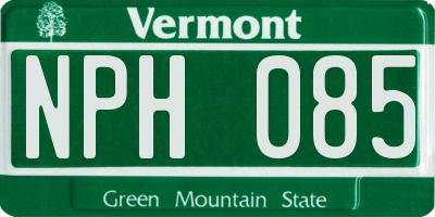 VT license plate NPH085