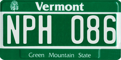 VT license plate NPH086