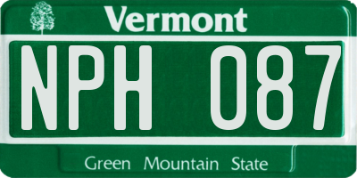 VT license plate NPH087