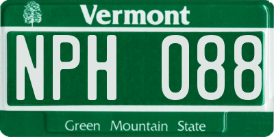 VT license plate NPH088