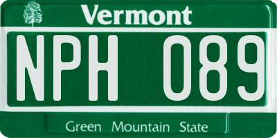 VT license plate NPH089
