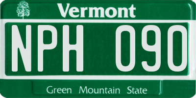 VT license plate NPH090