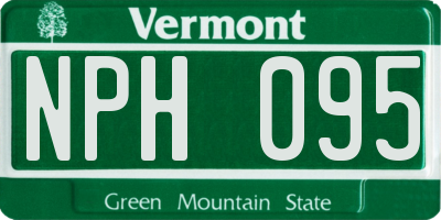 VT license plate NPH095