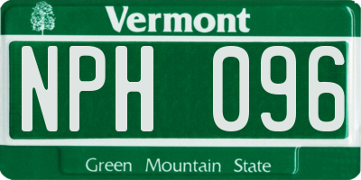 VT license plate NPH096
