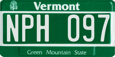 VT license plate NPH097