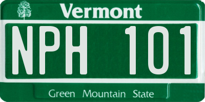 VT license plate NPH101