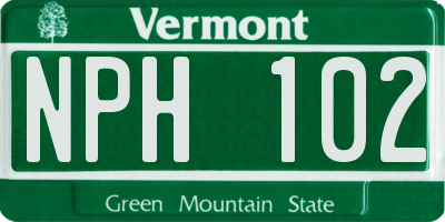 VT license plate NPH102