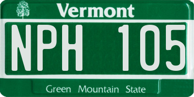 VT license plate NPH105
